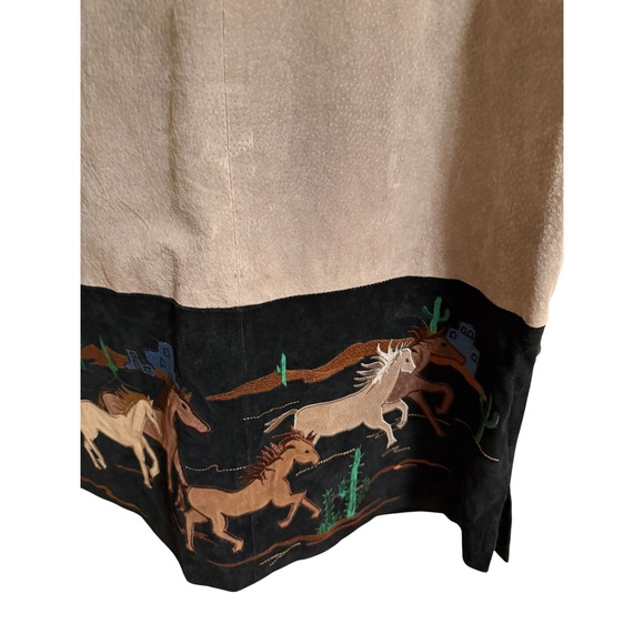 NWT Vtg Quacker Factory Womens Suede Leather Western Horse Embroidery Jacket M - Picture 4 of 5